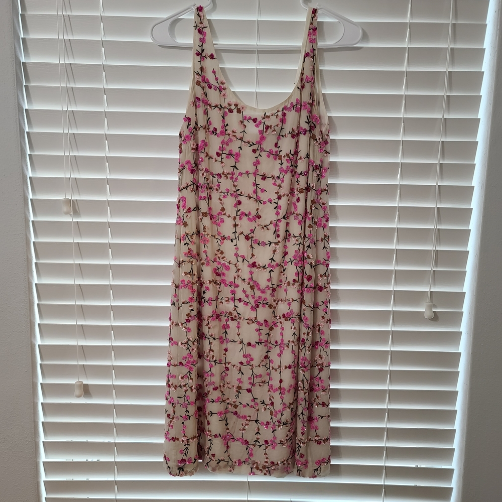Valentino Miss V Vintage Mini Dress with Pink Floral Embroidery